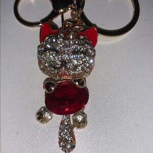 Crystal cat purse/bag charm Keychain